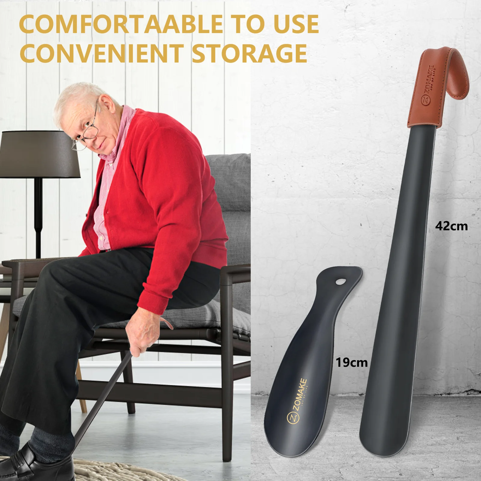 Профессиональные черные металлические рожки для обуви от ZOMAKE