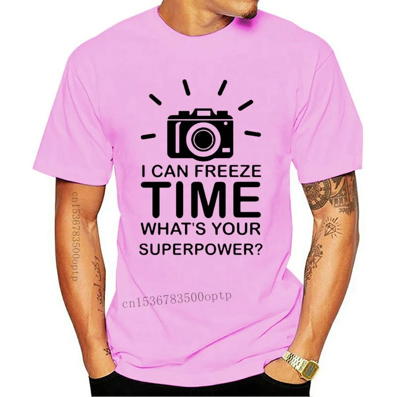 

Weelsgao Photographer T Shirt Men Camera Freeze Time O-Neck Short Sleeve 100% Cotton Photography T Shirts T-Shirt Tee