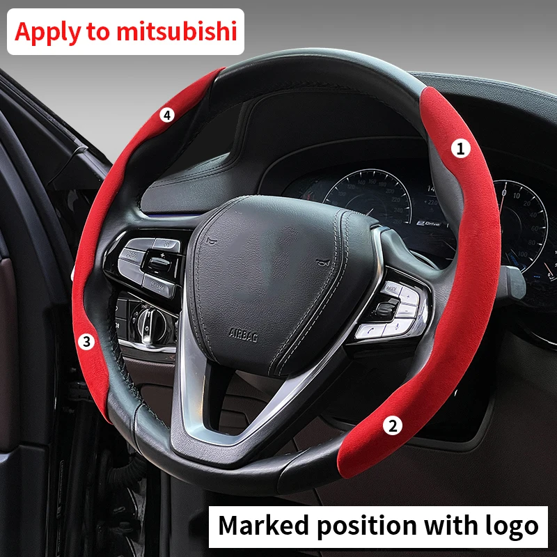 For Mitsubishi Outlander LANCer ASX L200 Pajero jin Dazzle Wing Yigen Fur steering wheel cover car handle cover card accessories