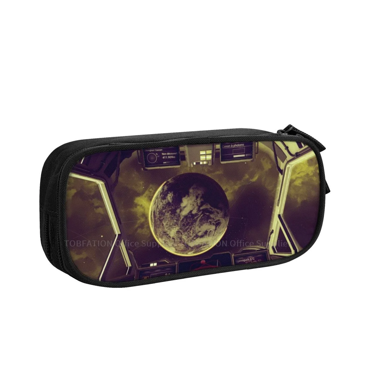 

Watching The Planet Pencase No Man's Sky Action Game Pencil Bag Girls Boys School Storage Supplies Large Capacity Double Zipper
