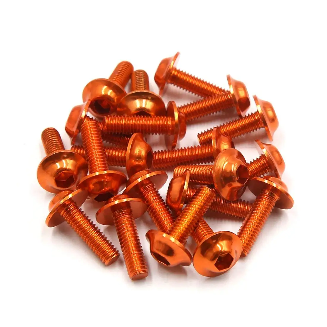 

X Autohaux 6/8/10/15/20PCS M6 x 20mm Orange Hexagon License Plates Fairing Bolts Screw for Motorcycle, 20 Pack