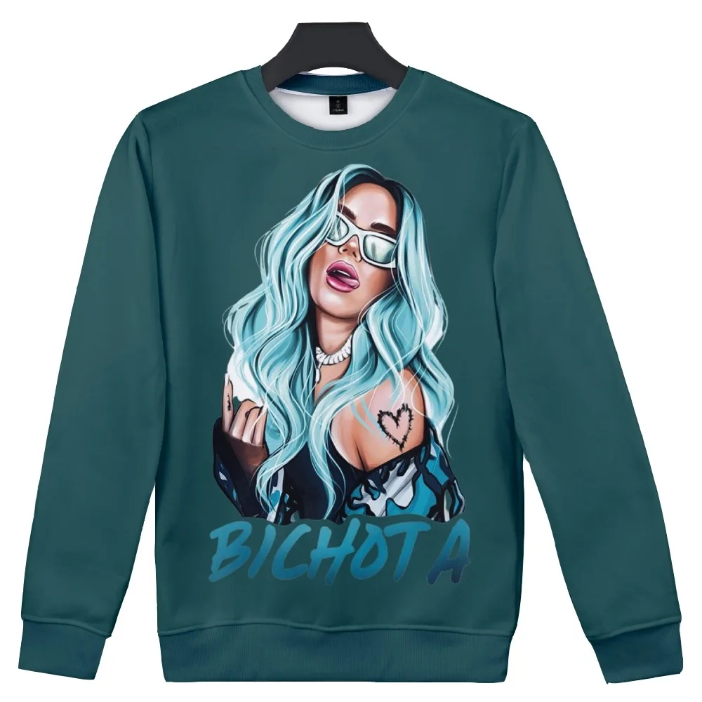 

Hoodi Men Karol G Bichota Merch Unisex Crewneck Long Sleeve Men Women Sweatshirts Raggae Rapper y2k Rapper 3D Clothes