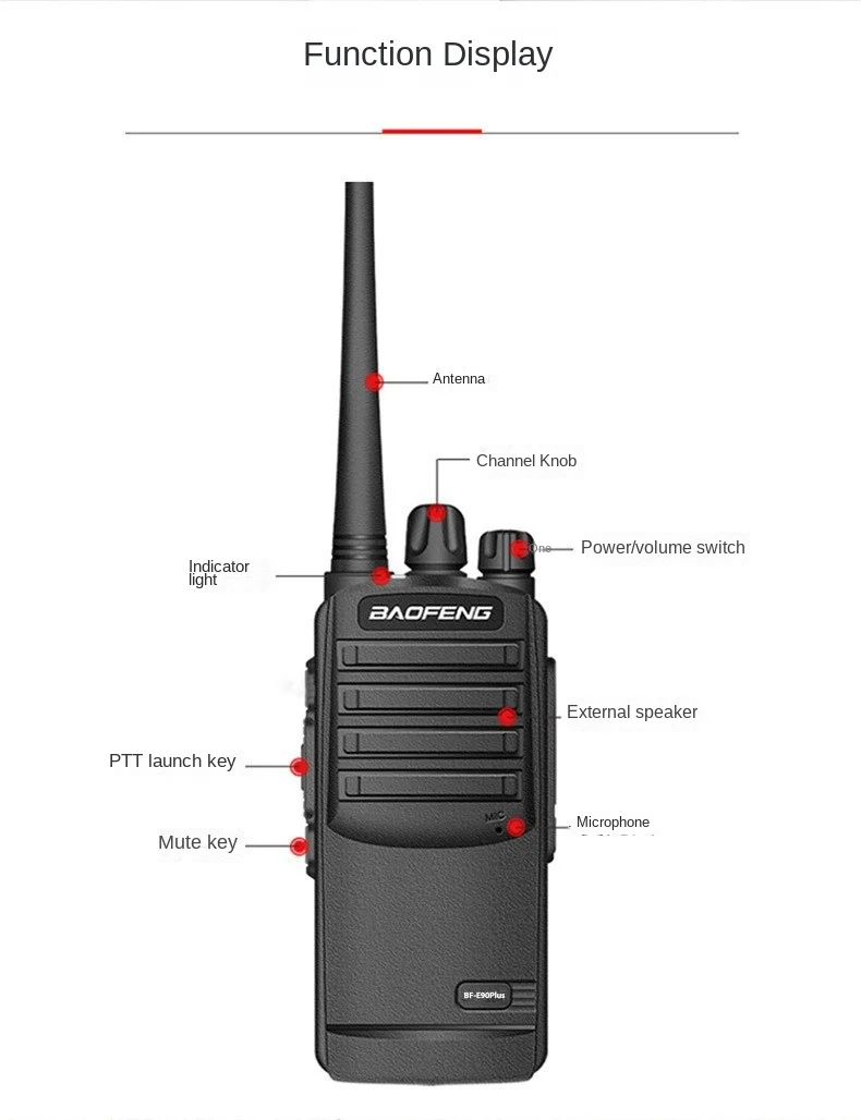 Baofeng BF-E90PLUS Intercom Baofeng Communication Equipment 50KM High Power Handheld Radio Station