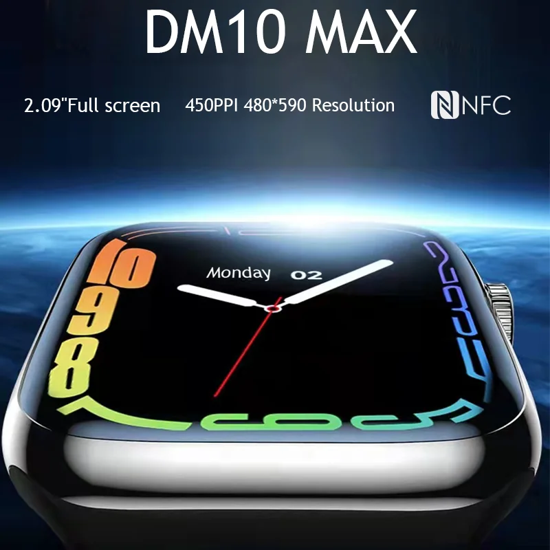 NEW LZAKMR 2.09" DM10 MAX Smart Watch Series7 480*546 Screen Men Women NFC Payment Health Exercise Bluetooth Call IP67 for Apple