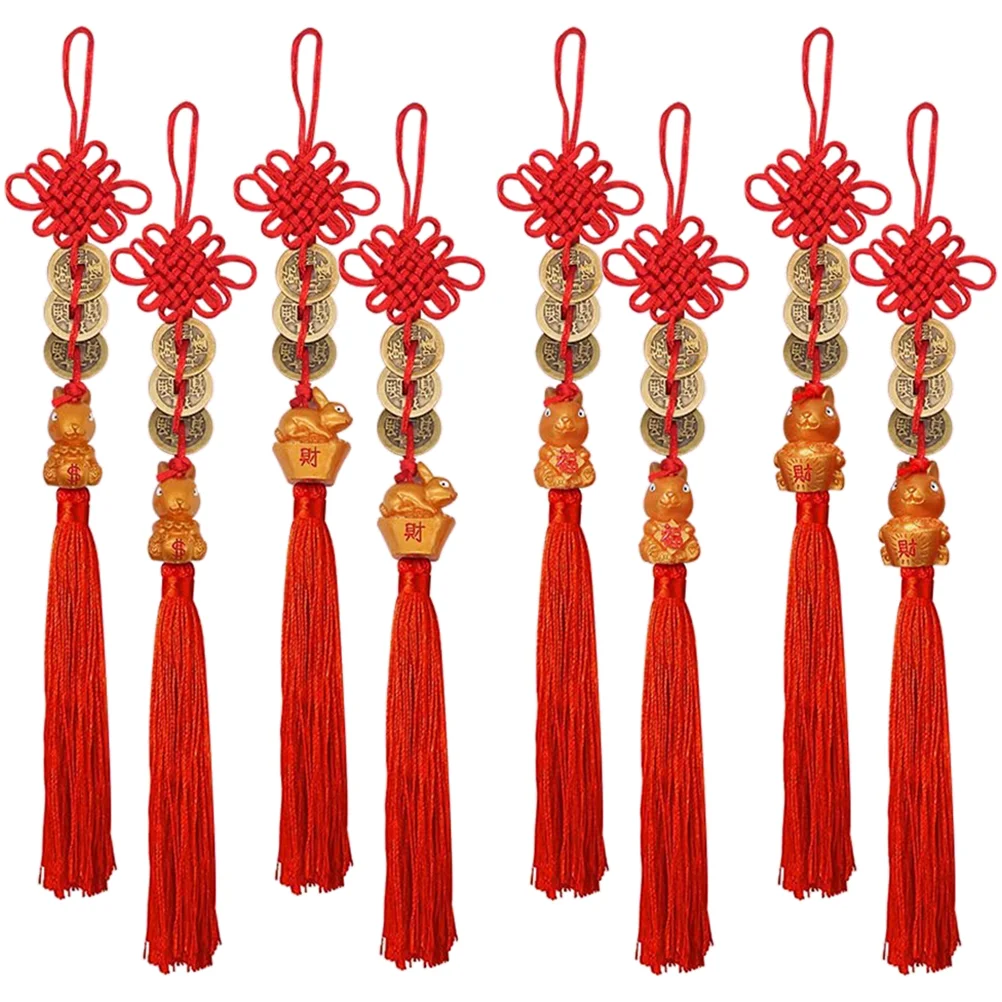 

Rabbit Pendant Year Tassel Chinese New Hanging Coinsfeng Shui Charms Festival Knot Spring Gifts Zodiac Success Souvenir Lucky