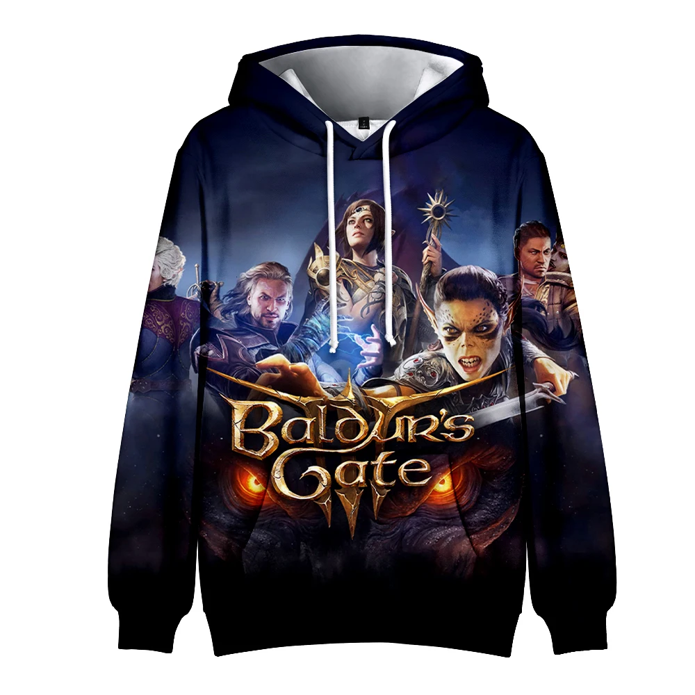 

Толстовки Baldur's Gate, толстовки с принтом Game Merch, зимняя модная смешная Повседневная Уличная одежда унисекс