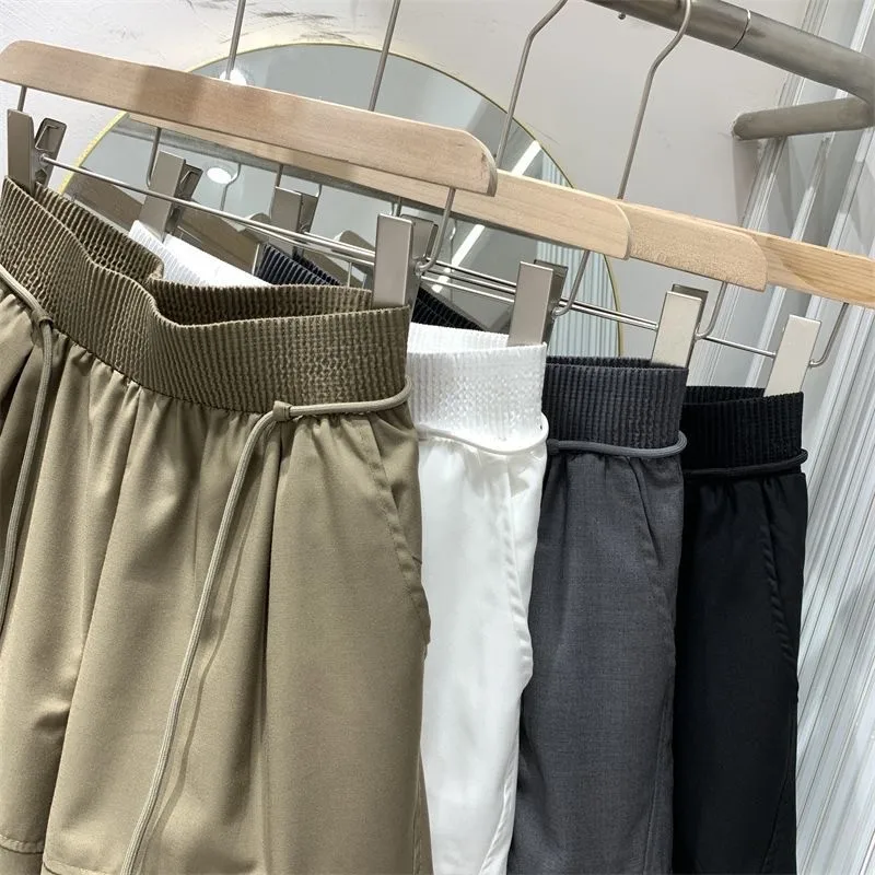 

Summer Women's Golf Pants Korea Fashion Vintage High-waisted Drawstring A-line Skirt Elastic Belt Golf Cargo Pants Short Skirt