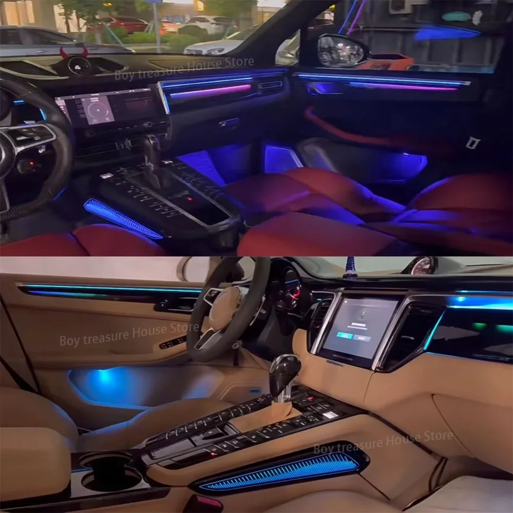 Фотообои для Porsche Macan 2014-2017 освещенная панель из углеродного волокна приборная