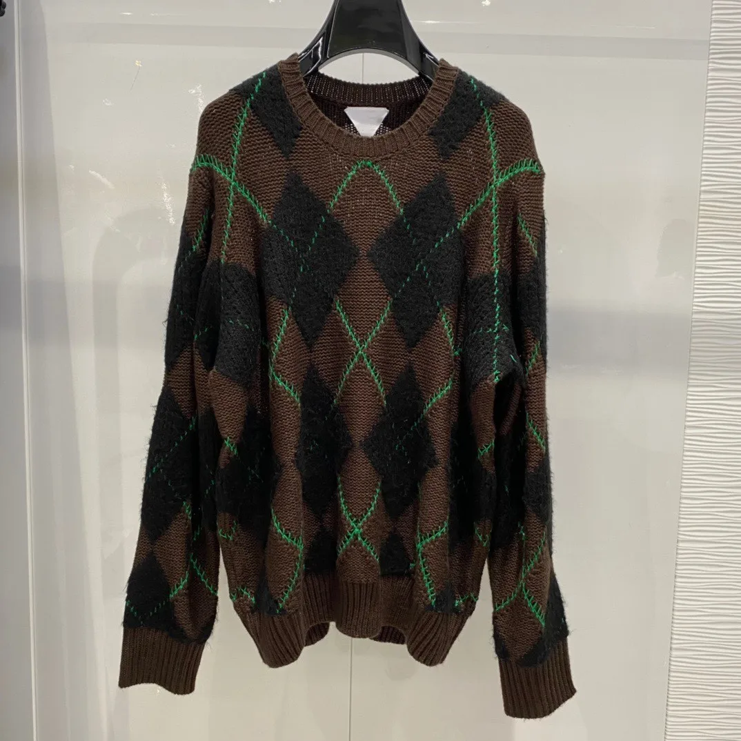 

Свитшот, женская одежда, блузка, Женский Топ с длинным рукавом, свитер, пуловер в клетку, цветной вязаный Повседневный свитер