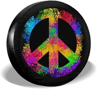 delerain hippie symbols spare tire covers for jeep rv trailer suv truck and many vehicle wheel covers sun protector waterproof