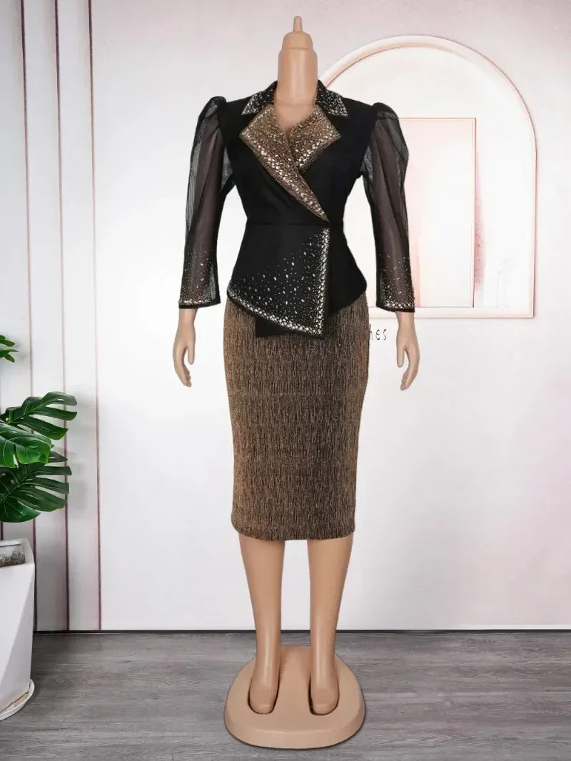 Элегантные африканские платья размера плюс для свадебной вечеринки женщин осень