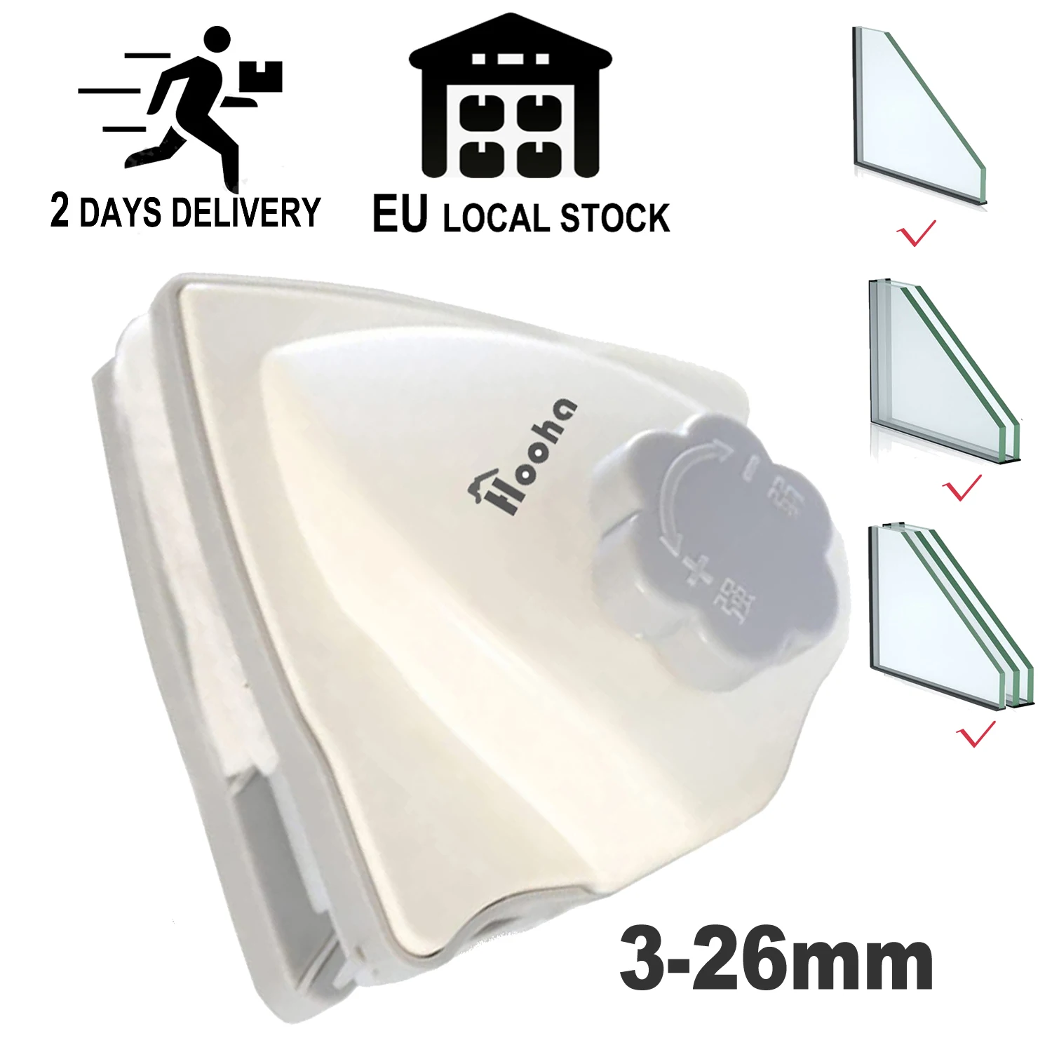 

Magnetic Window Cleaner Glass Squeegee Wiper Adjustable Magnetic 2-in-1 Professional High Window Cleaning Equipment 3-26mm