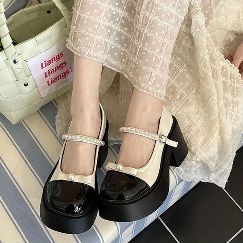 Женские туфли мэри джейн на высоком каблуке с бантом Новинка осени 2024