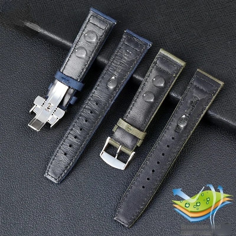 For Longines pioneer Sports series watchband L3.810/L3.820 sport canvas strap 20mm 21mm 22mm For Men leather bottom Accessories