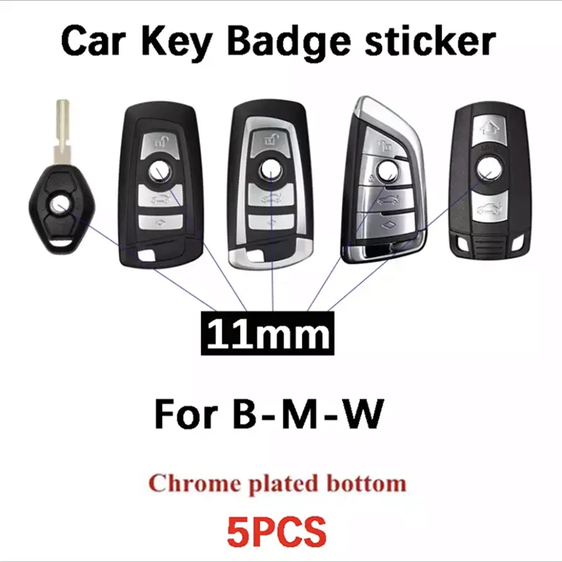 5PCS X 11mm Remote Key Badge Emblem Logo Replacement for BMW 3 Series 5 Series 7 Series Z4 X3 X4 X5 X6 Car Key Logo