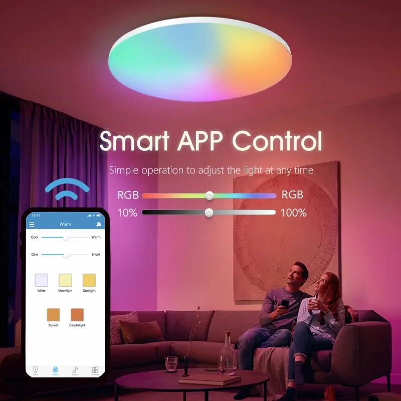 Marpou умный потолочный светильник RGB CCT APP Control 370 мм 300 18-54 Вт 220 В окружающий свет для