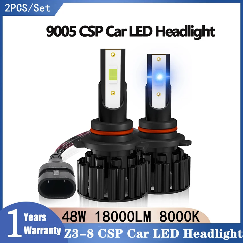 

Z3-8 Car Lights 9005 9006 LED Headlight Bulbs 9006 H7 H11 Beam 48W 18000LM 8000K Super Bright Automobiles Headlamp