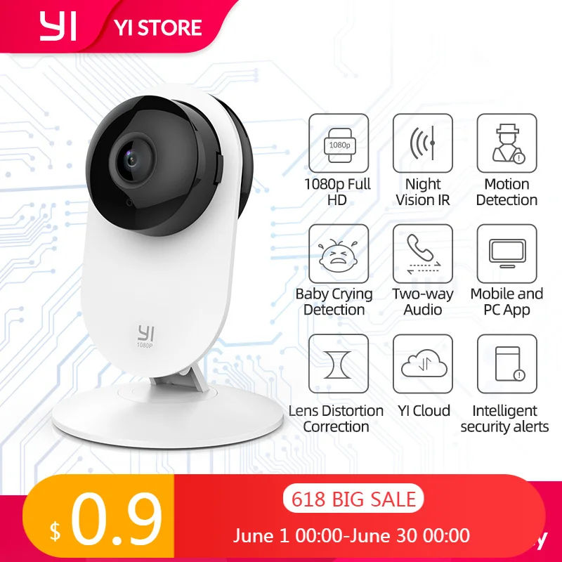 

YI 1080p Home Camera Baby Crying Detection Cutting-edge Design Night Vision WIFI Wireless IP Security Surveillance System Global