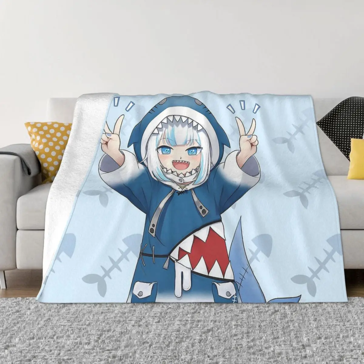 

Hololive Cute Kawaii Girl Blankets Coral Fleece Plush Decoration Bedroom Bedding Couch Bedspread