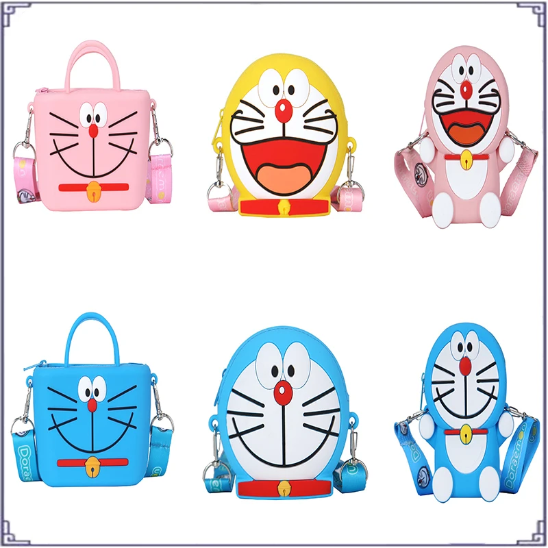 

Anime Kawaii Doraemon Tinker Bell Silicone Messenger Bag Cute Girl Mobile Phone Mini Coin Purse Children's Birthday Gift