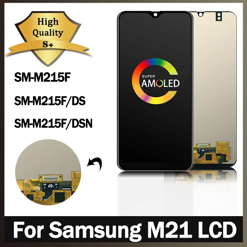 ЖК-дисплей Super AMOLED 6,4 дюйма для Samsung Galaxy M21/M215/M215F, дисплей с сенсорным экраном 6,4 дюйма, дигитайзер M215F/DS, ЖК-дисплей в сборе