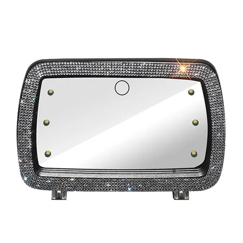 

Car Visor Vanity Mirror LED Car Makeup Mirror With 6 Lights And Built-in Battery Universal Car Cosmetic Mirror For Truck SUV Car