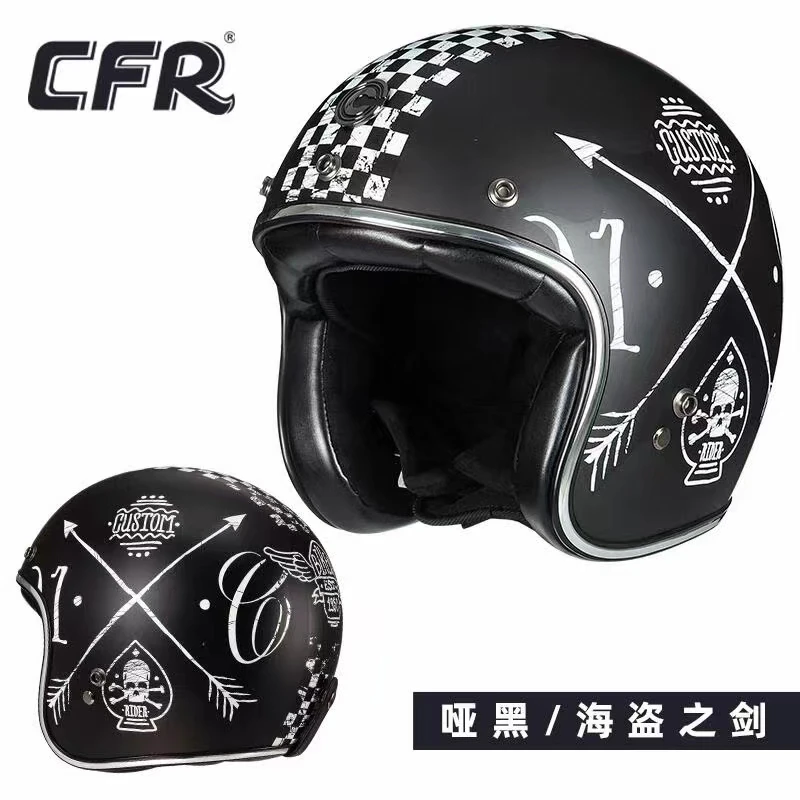 

Personalized Decals Open Face Handmade Helmet Motorcycle Leather Removable Washable Lining Half Face Capacete Moto ECE Approved