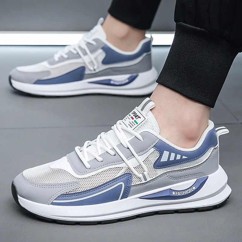 Men's mesh Sneakers 2022 Summer Lightweight Breathable Refreshing Sports Shoes Thick-soled Height-Enhancing walking Daddy Shoes