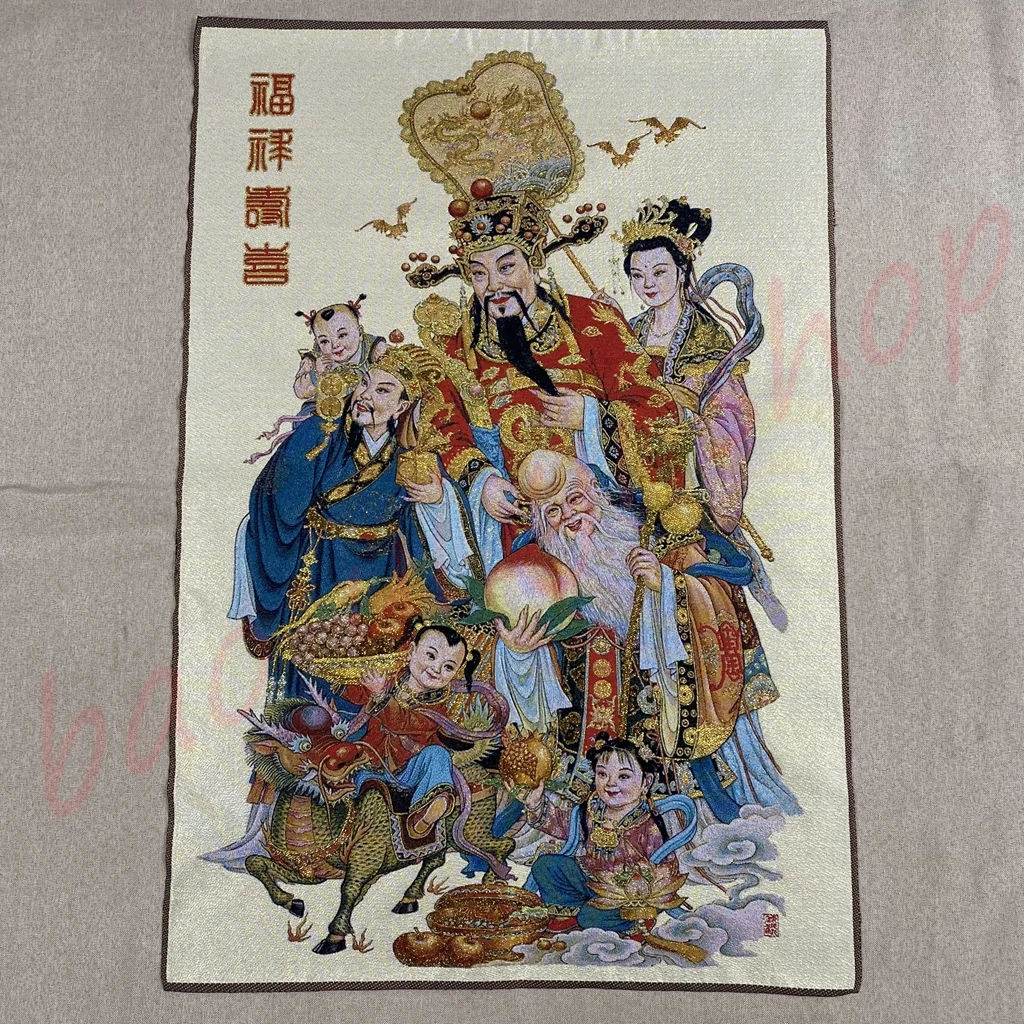 

Thangka / home decoration painting /Happiness, wealth and longevity / auspicious Thangka