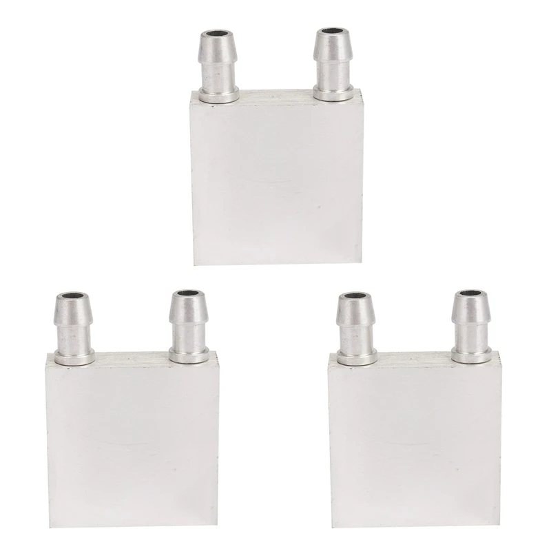 

3X Primary Aluminum Alloy Water Cooling Block 40X40mm For Liquid Water Cooler Heat Sink System Silver Use
