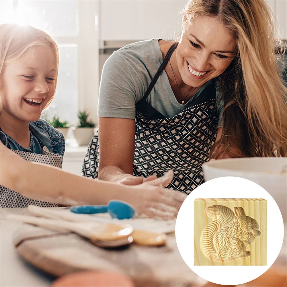 

Wooden Cookie Mold Cutter Gingerbread Biscuit Moulds DIY Cake Embossing Baking Homemade Bakeware Tools
