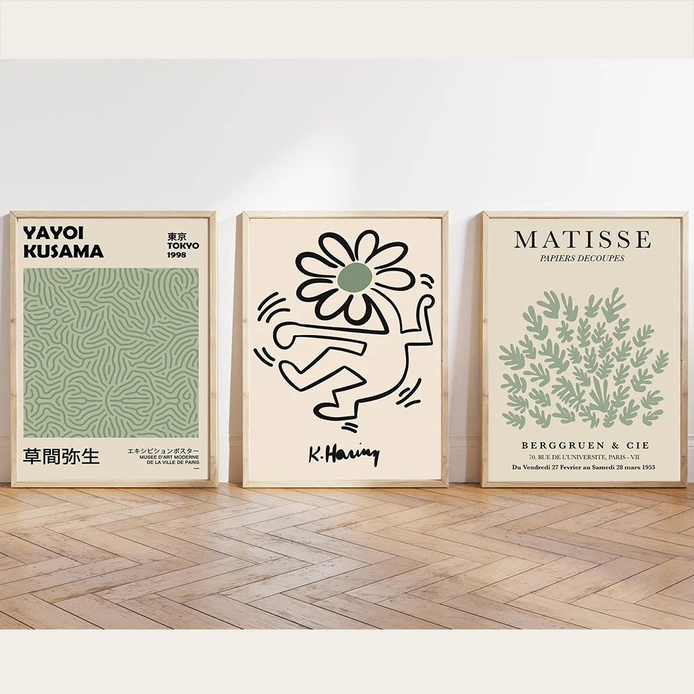 Шалфей зеленый Matisse Yayoi Kusama выставочный постер Haring Художественная Картина на