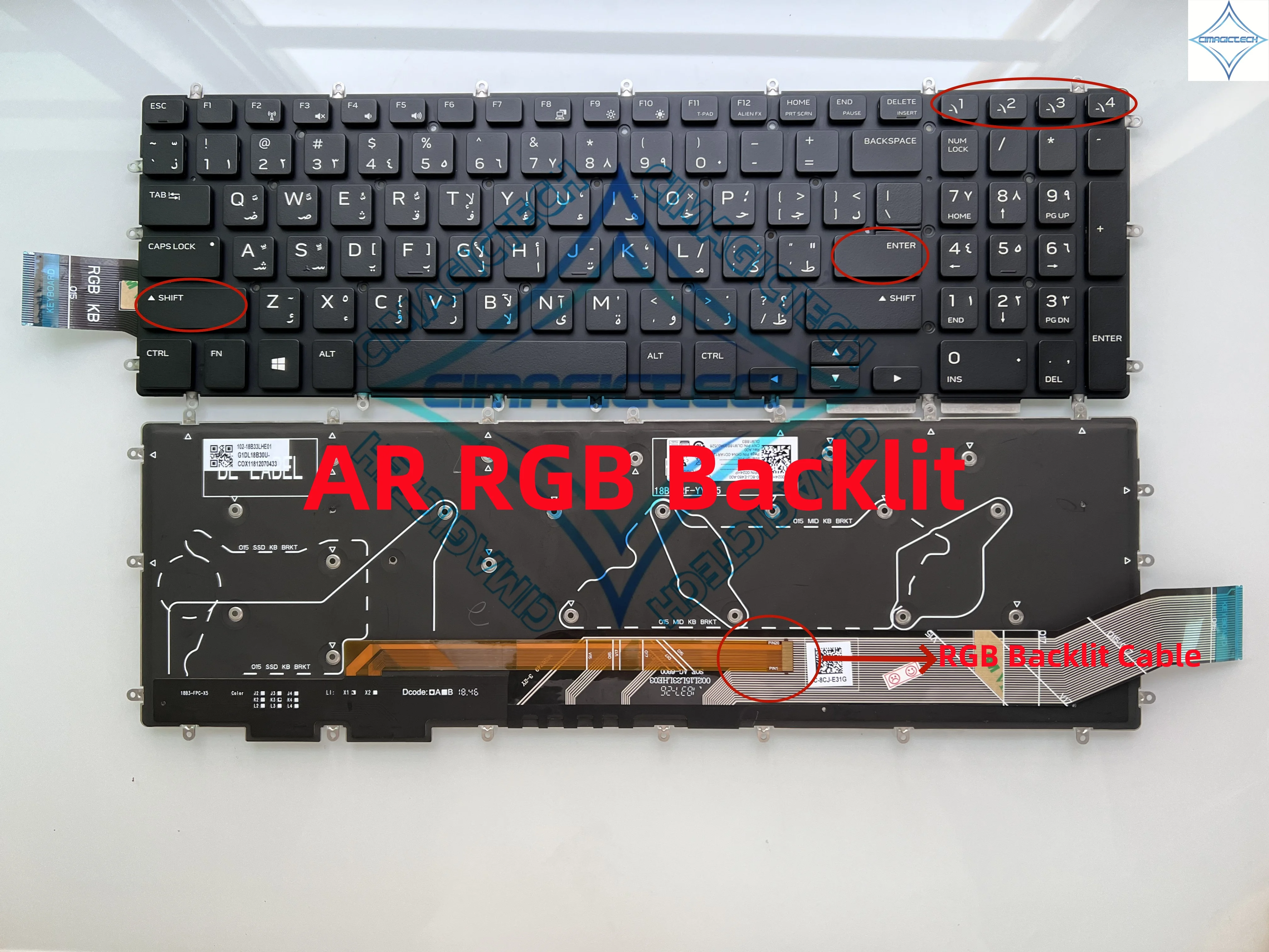 Новая американская русская арабская RGB-подсветка для клавиатуры Dell Alienware M15 R1 M17 2019