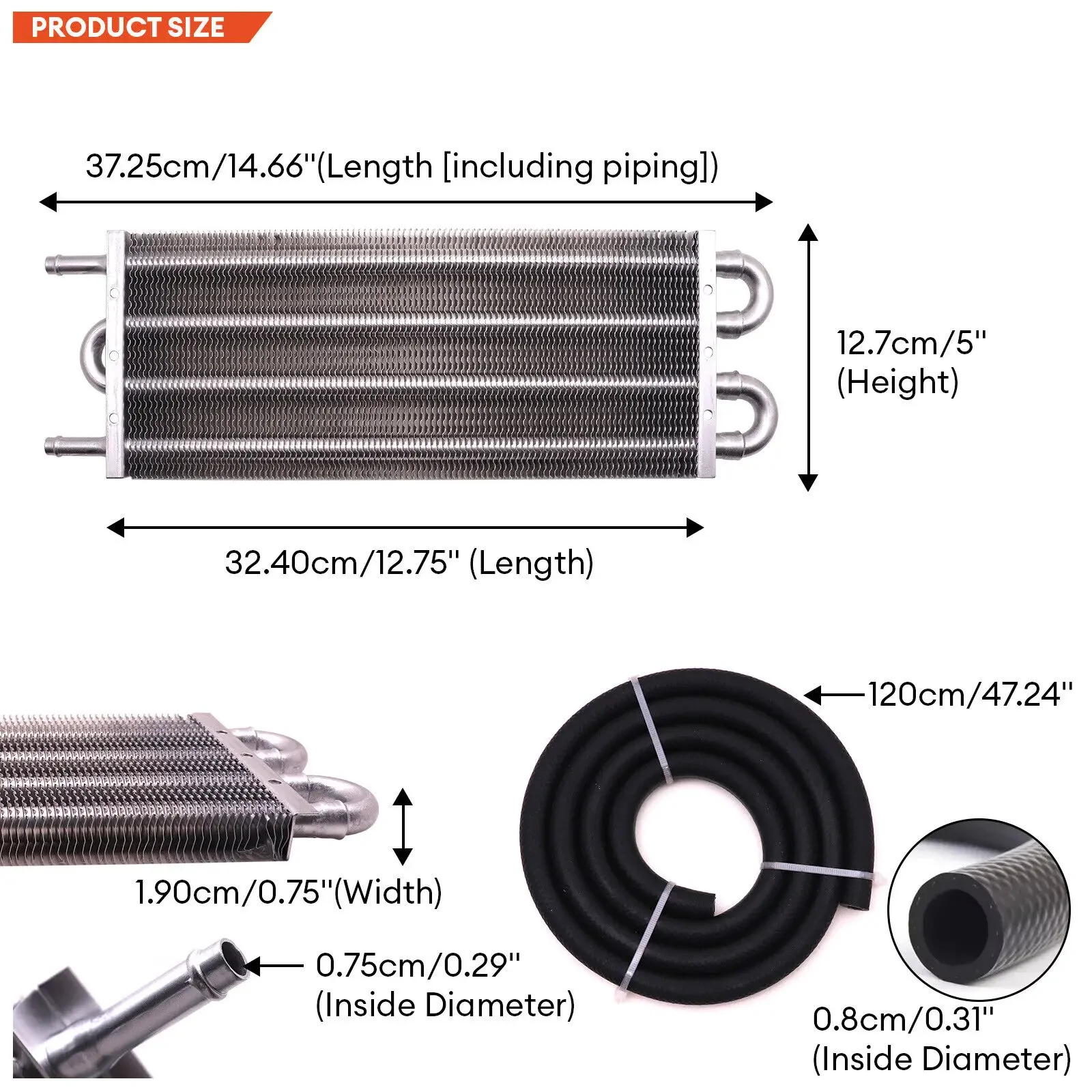 TRANSPEED PRO 4-рядный универсальный масляный радиатор коробки передач алюминиевый