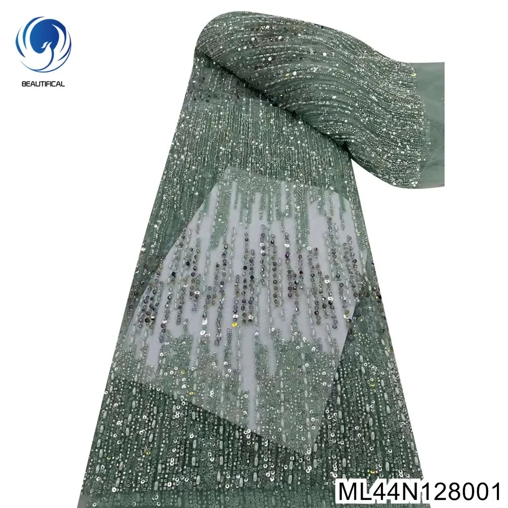 

2023 высококачественные французские бусины ручной работы с африканскими блестками, кружевная ткань, благородное и изящное вечернее платье ML44N1280