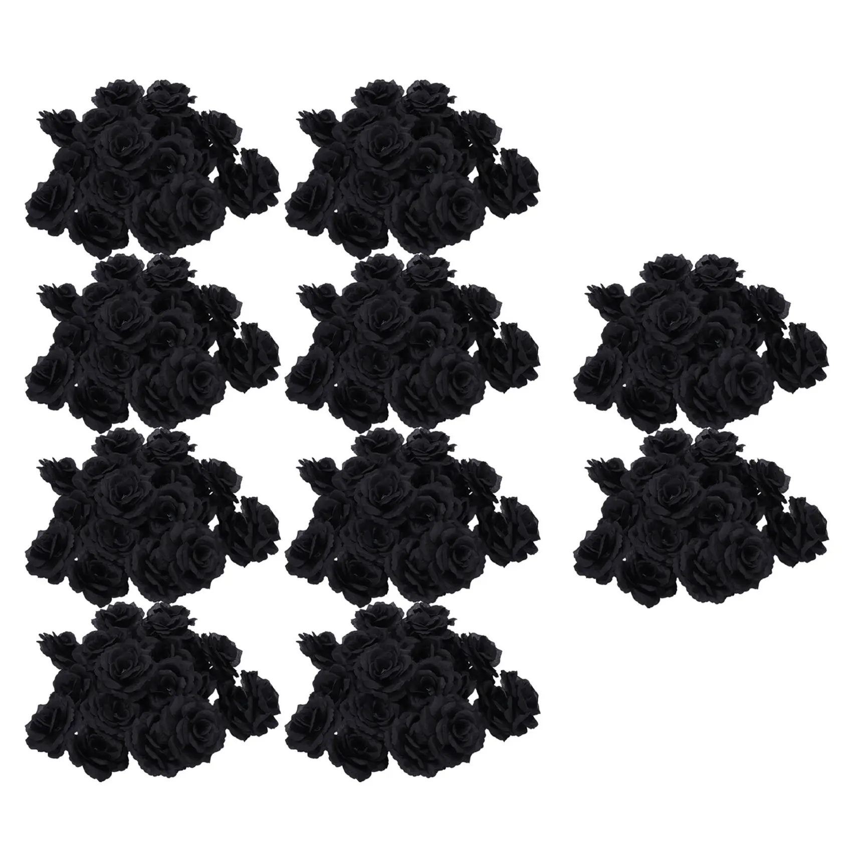 

200 Pcs Black Rose Artificial Silk Flower Party Wedding House Office Garden Decor DIY