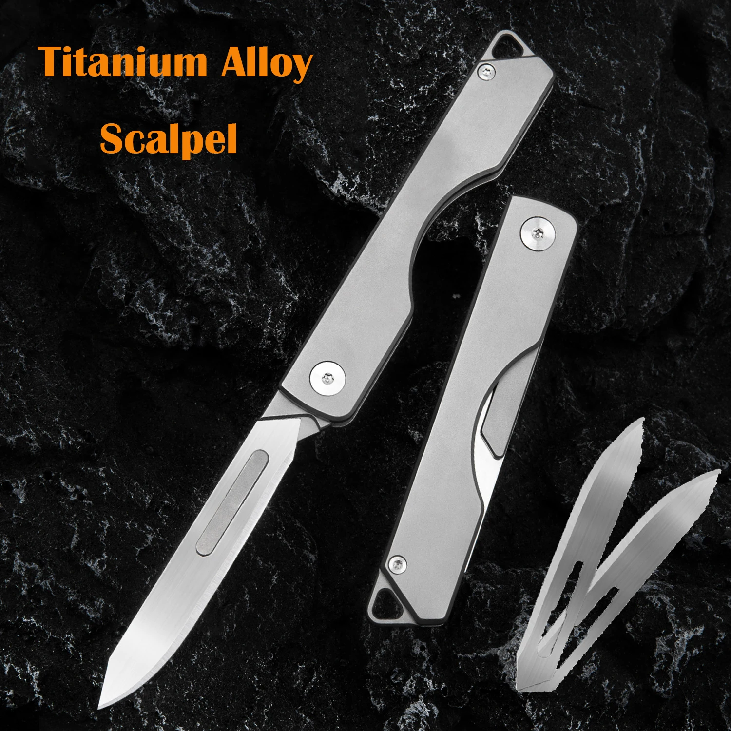 

TC4 Titanium Alloy Folding Knife High Hardness Mini Scalpel Outdoor Survival Camping Portable EDC Tool 10 Replaceabl Blades free
