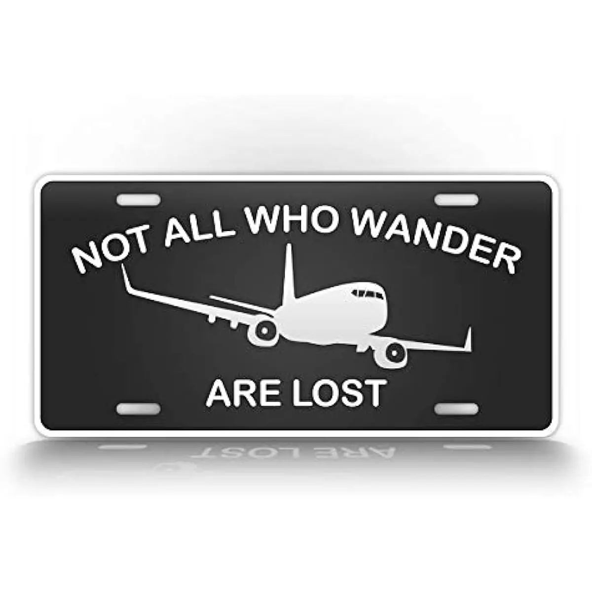 

NAWWAL Airliner Pilot License Plate Not All Who Wander Are Lost Airplane Auto Tag-Wall Decoration Metal Wall Sign