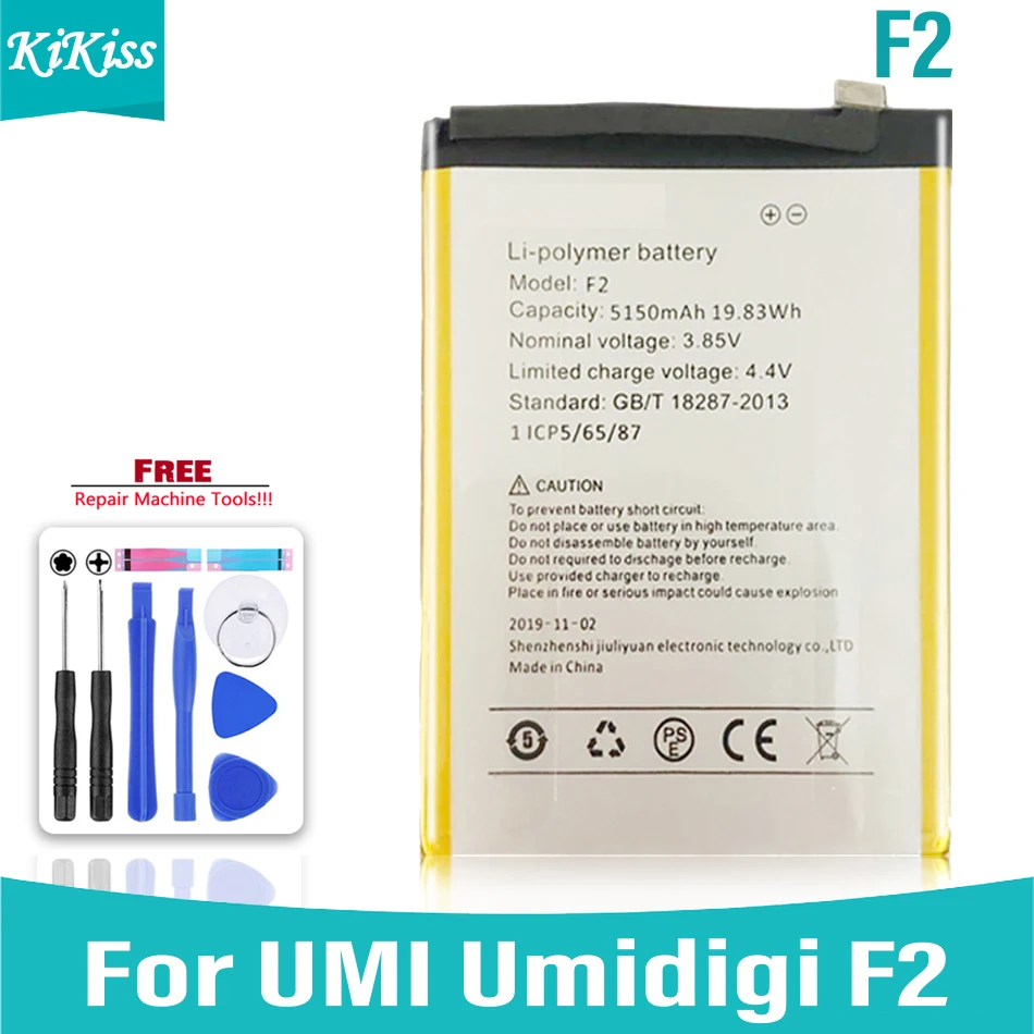 

5150 мАч для UMI Umidigi F2 Аккумулятор AKKU Высококачественная аккумуляторная батарея для Umidigi F 2 мобильный телефон + Инструменты