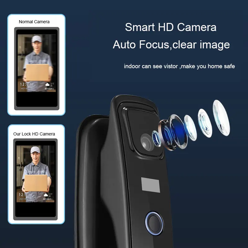 Цифровой Дверной замок с клавиатурой и камерой подсветкой 40-70 мм |