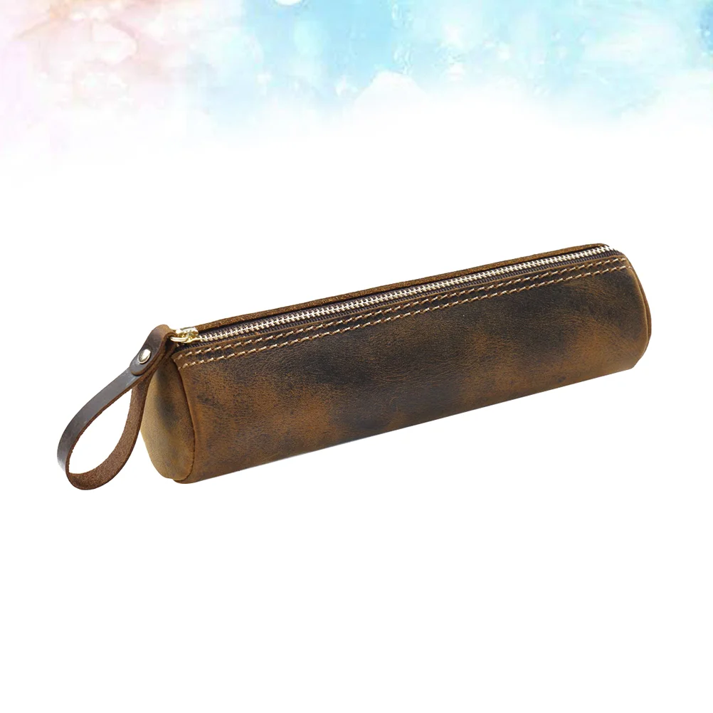 

Vintage Pen Holder Stationery Storage Bag Practical Case Creative Pen Box Claybank