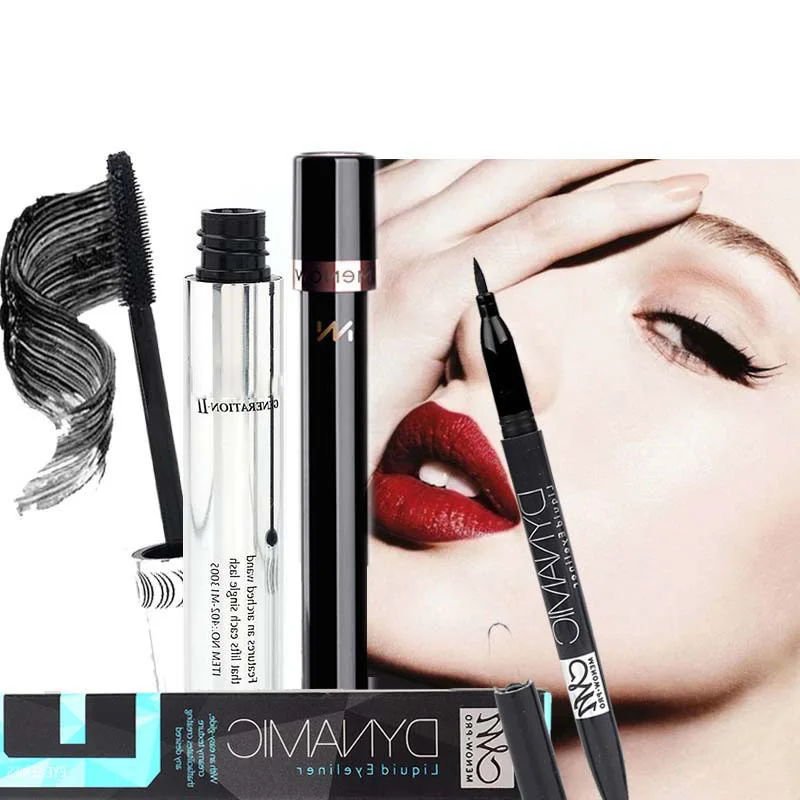 

3 Pcs/set Makeup Curling Mascara Waterproof Eyeliner Velvet Lip Gloss Make Up Combination Cosmetics Kit Korean Makeup Mascara Wa