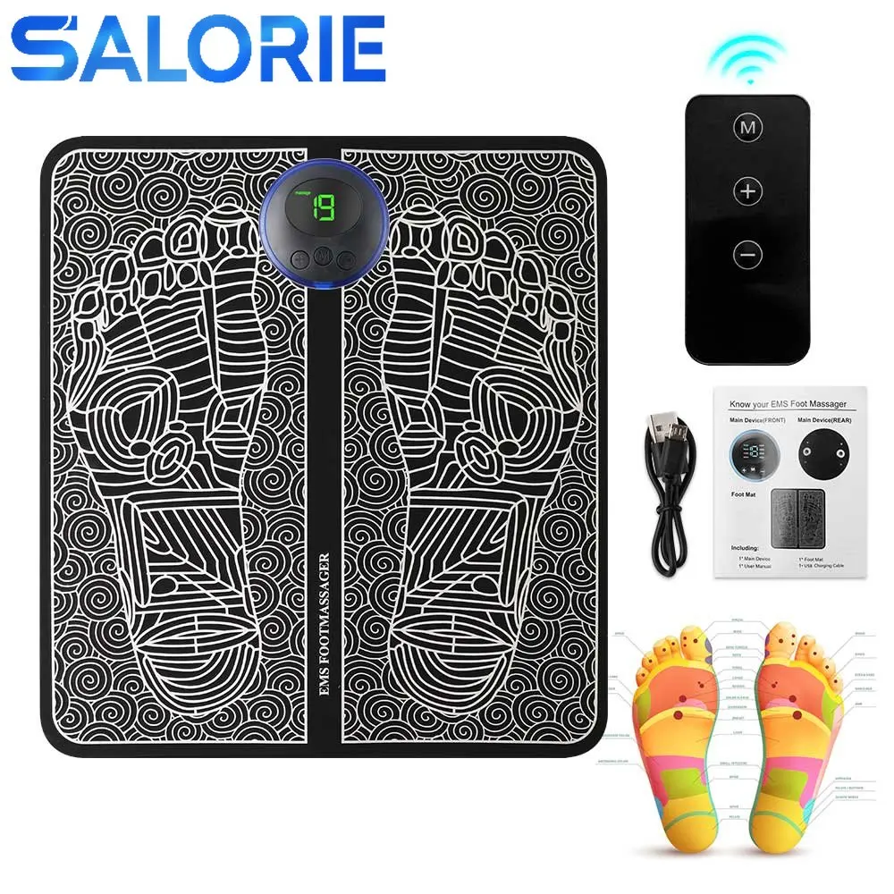 

EMS Foot Massager Pad Reflexology Foot Acupoint Massage Muscle Stimulation Improve Blood Circulation Relief Pain USB Rechargeabl