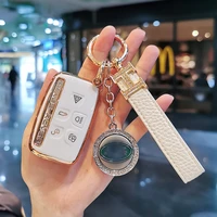 car key case cover for land rover range rover sport discovery 3 4 elander 2 evoque accessories holder shell keychain styling
