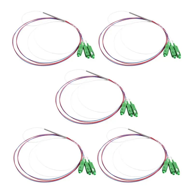 Фото B49C SC APC 1X2 оптический PLC-сплиттер, 5 шт., оптический коннектор 1X2 для FTTH, CATV, телекоммуникационных сетей, 1 м №3