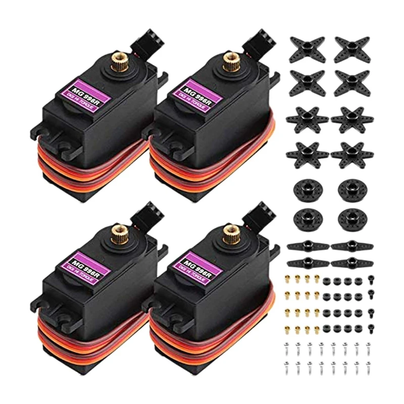 

MG996R Metal Gear Torque Digital Servo 4 Pack Robot Servo For Futaba Hitec Sanwa GWS JR RC Helicopter Car Boat Robot