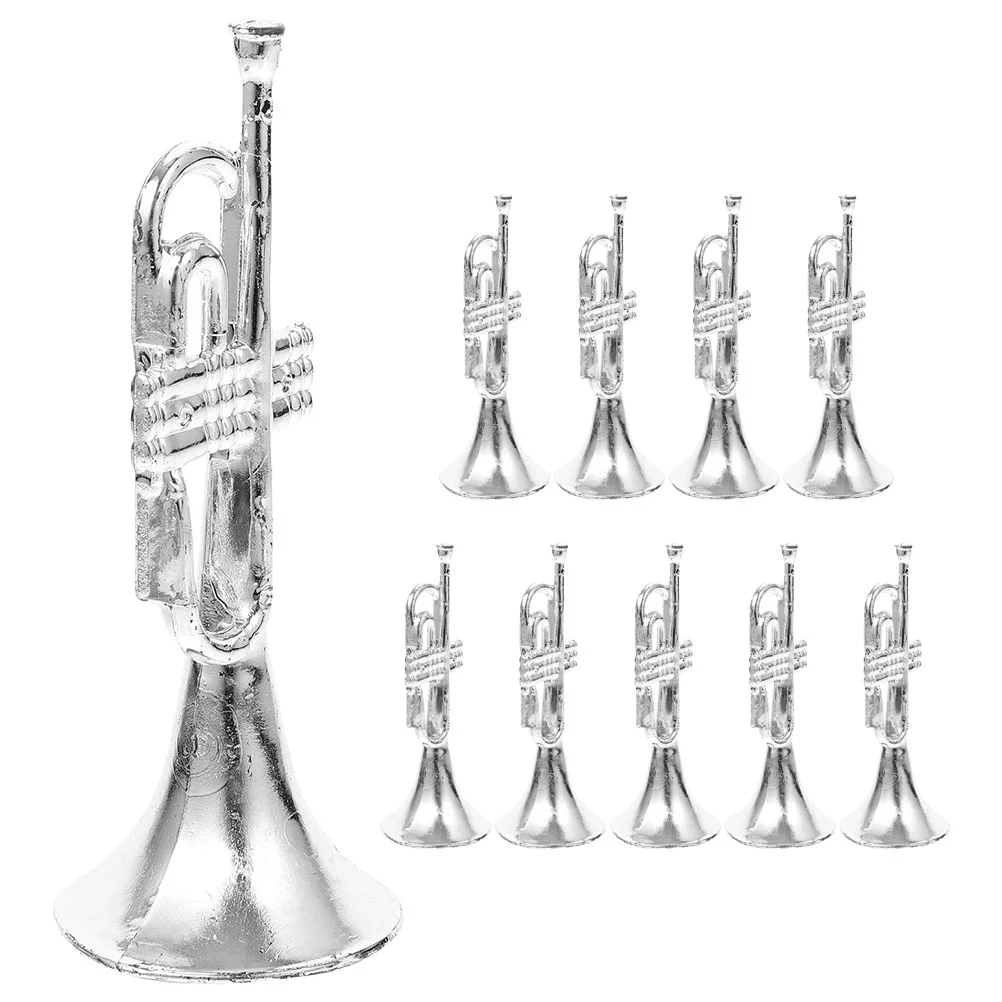

10pcs Musical Instrument Model Small Trumpet Models Adornment House Decoration