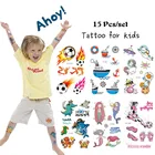 1015 штпартия, цветные Мультяшные татуировки, временные татуировки для лица, Детские татуировки, наклейки для тела, тату для детей, милые детские татуировки