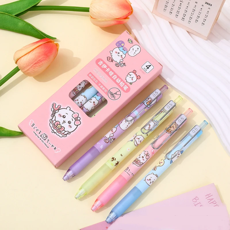 4 шт. механический карандаш Kawaii 0 5 мм HB гладкие школьные аксессуары для письма