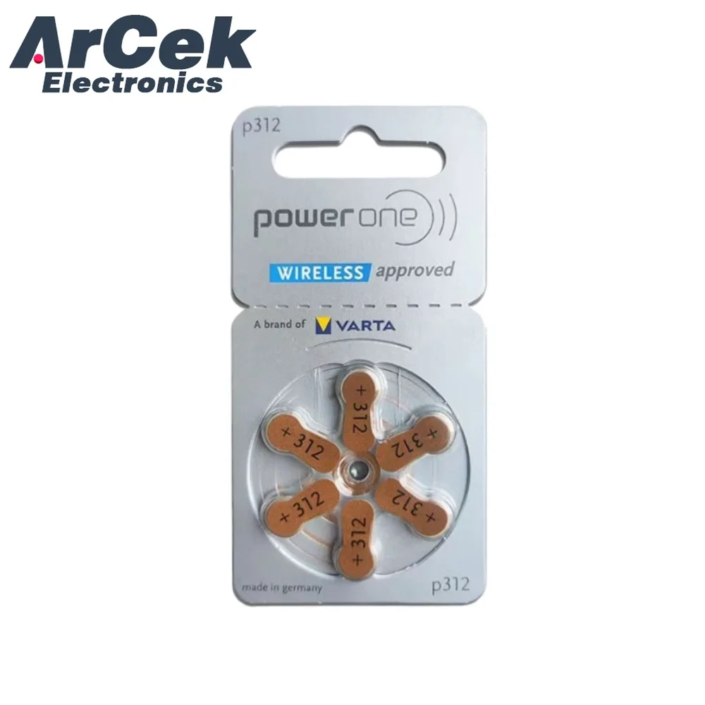 60 шт. оригинальные аккумуляторы для слуховых аппаратов Powerone 312 a312 P312 PR41 1,45 В, высокомощные цинковые таблеточные батарейки для ITC (art.: 3920ccea5e5ea) - 3920ccea5e5ea